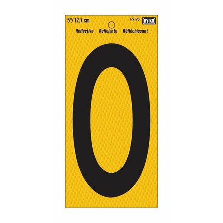 HY-KO Number 0 Yellow 5 in.Reflct RV-75/0